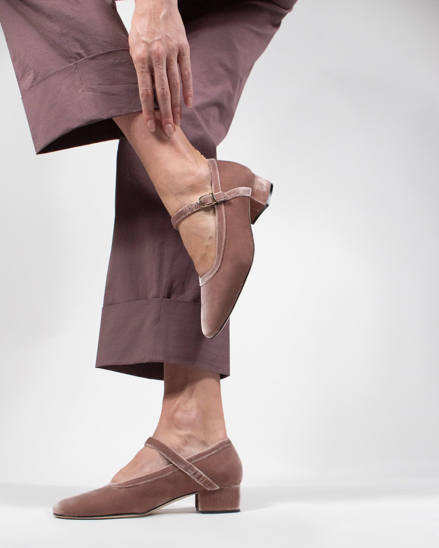 Delfina Velvet Block Heels