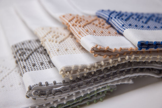 beige artisan woven cotton sustainably crafted kitchen napkin hostess set