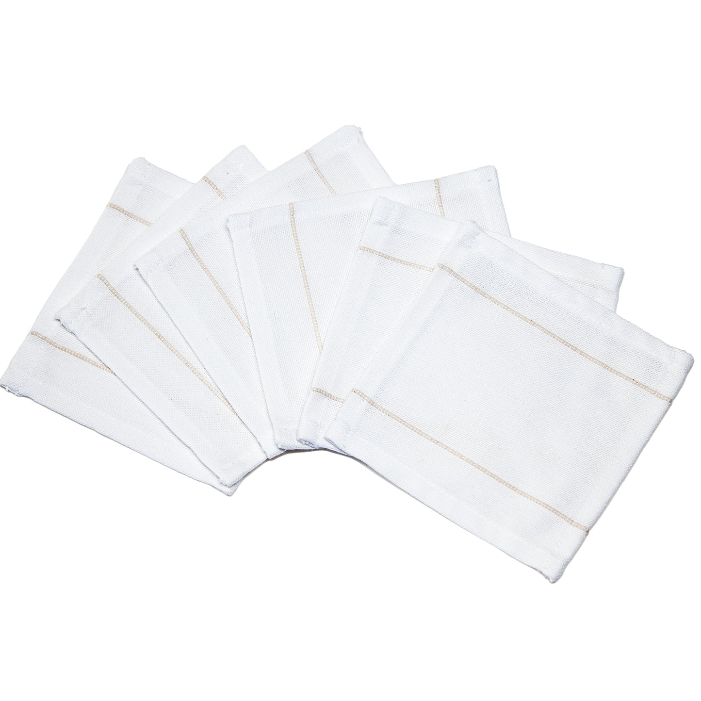 beige artisan woven cotton sustainably crafted kitchen napkin hostess set