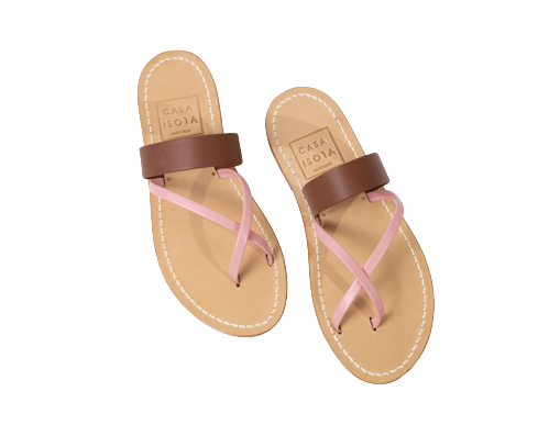 Ischia Sandal - Brown/Pink