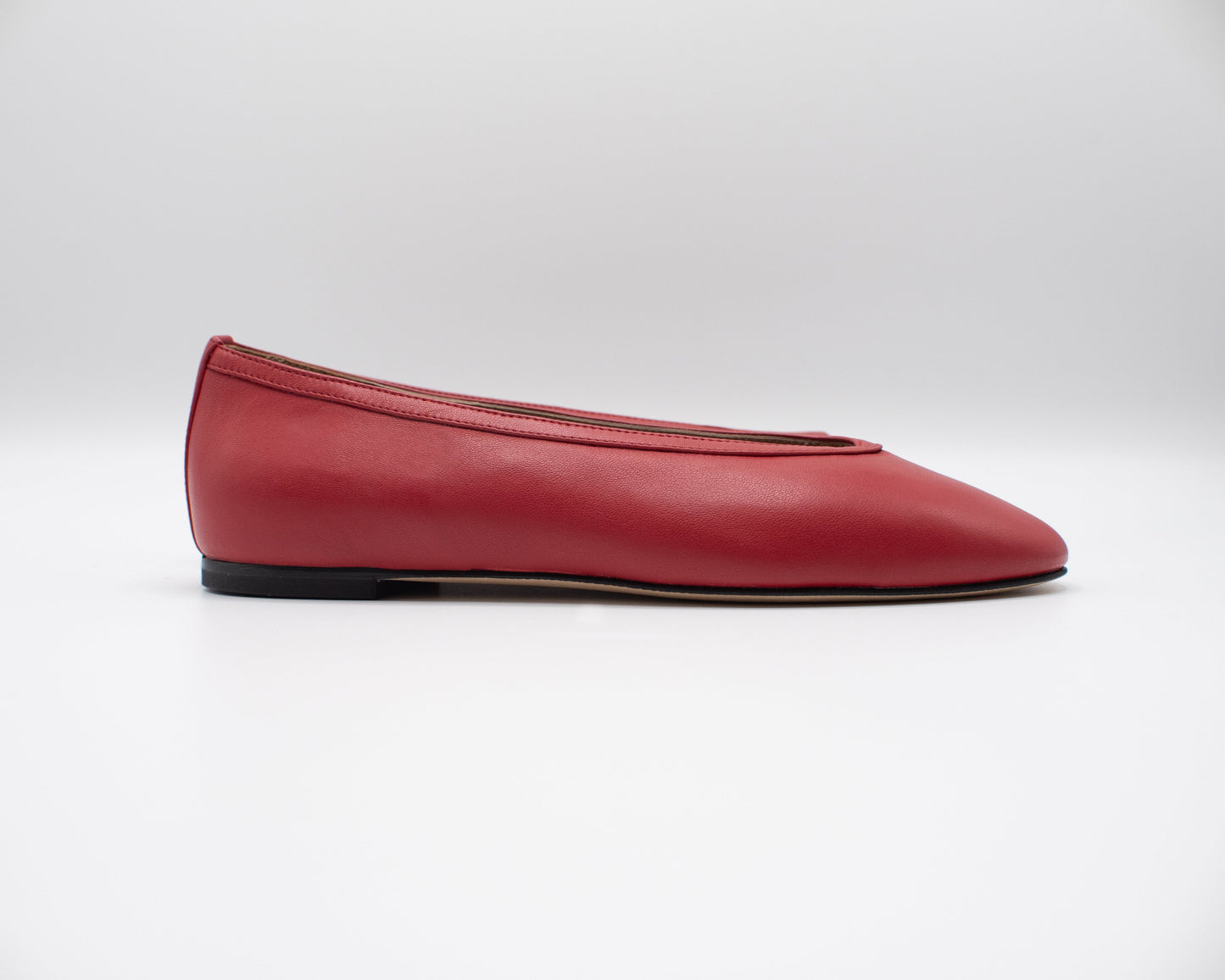 Dafne Leather Flats - Campari