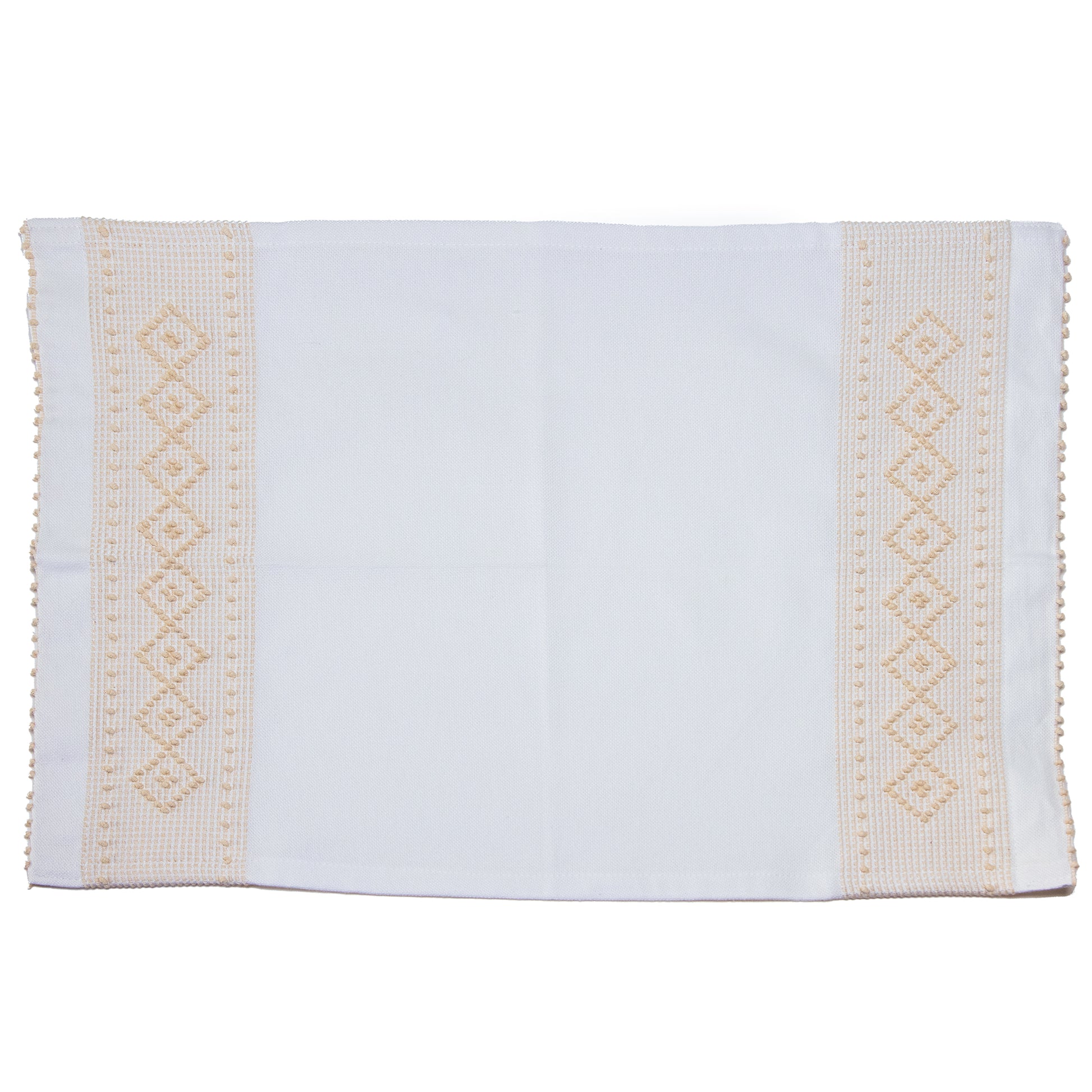 beige artisan woven cotton sustainably crafted kitchen napkin hostess set