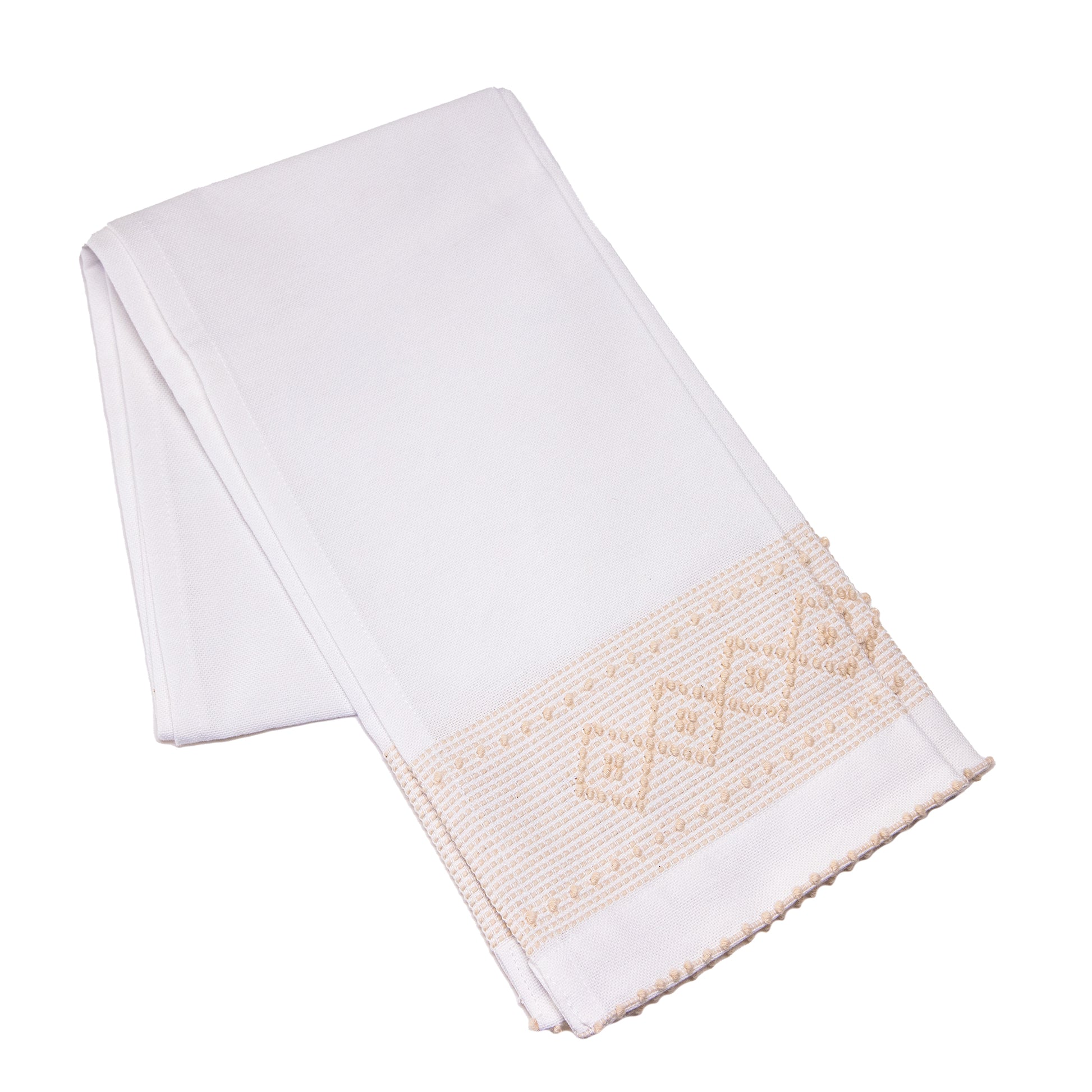 beige artisan woven cotton sustainably crafted kitchen napkin hostess set