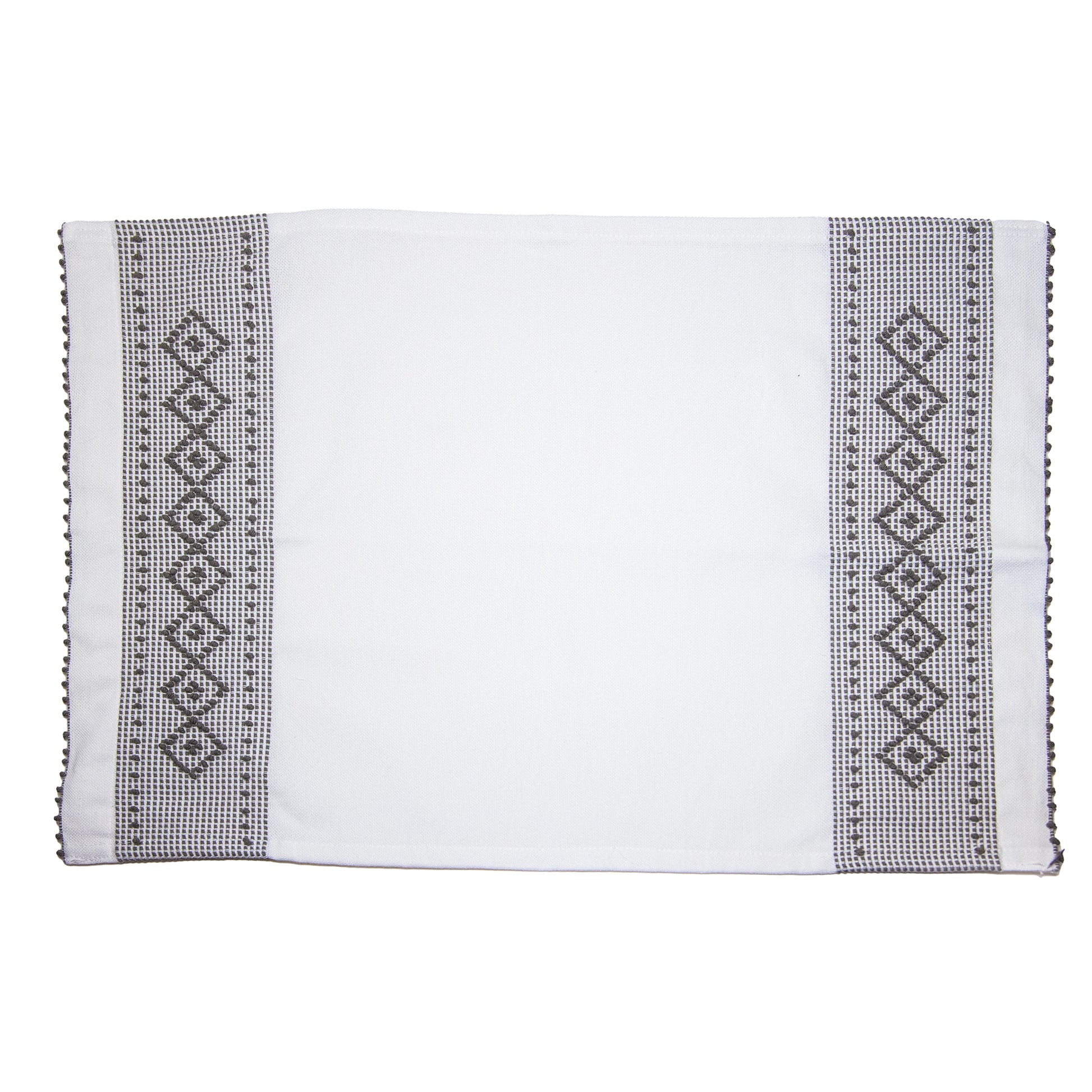 grey artisan woven cotton sustainably crafted kitchen napkin hostess set