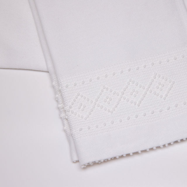 ivory white artisan woven cotton sustainably crafted kitchen napkin hostess set
