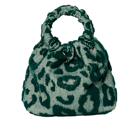 olive green woven cotton bag