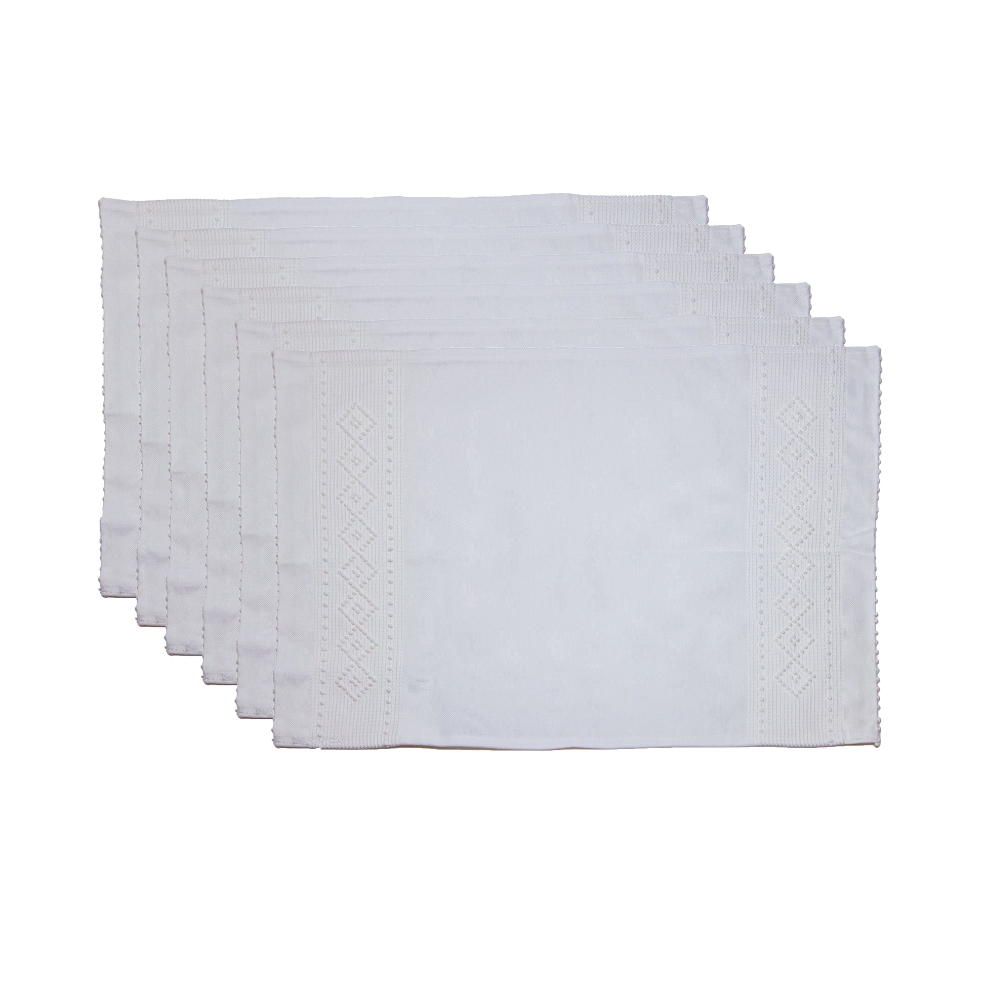 ivory white artisan woven cotton sustainably crafted kitchen napkin hostess set