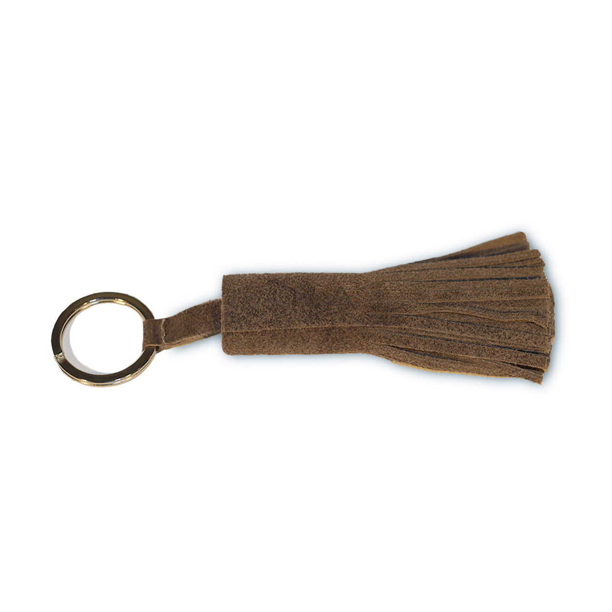 brown suede tassel keychain