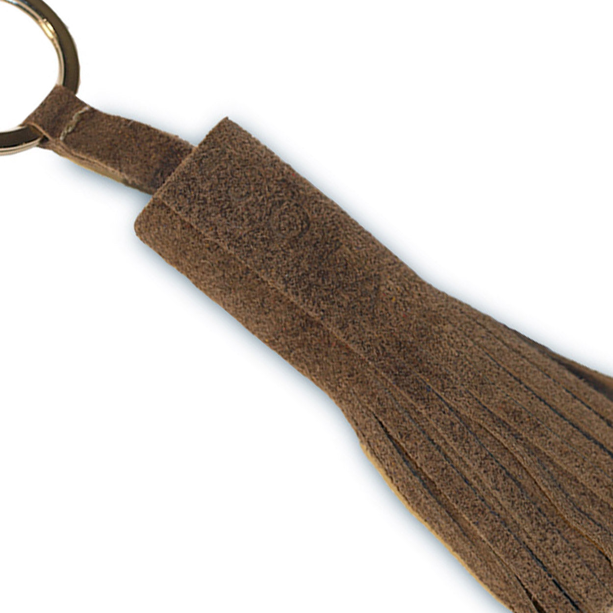 brown suede tassel keychain