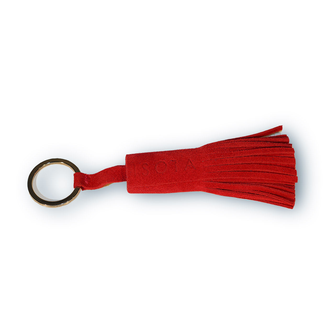 red suede tassle keychain
